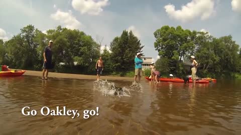 Kayaking with Dachshunds GoPro Doggy Cam Crusoe & Oakley Go Kayaking