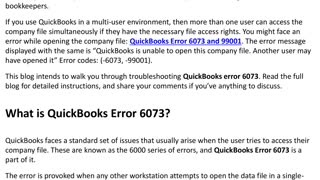How to Troubleshoot QuickBooks Error Code 6073, 99001?