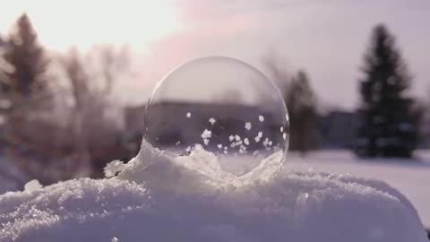 Bubble Freezes In Cold Weather