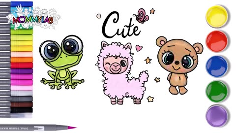 Step-by-Step Kawaii Cute & Funny Animals Drawing and Coloring Tutorial: Fun for Kids!