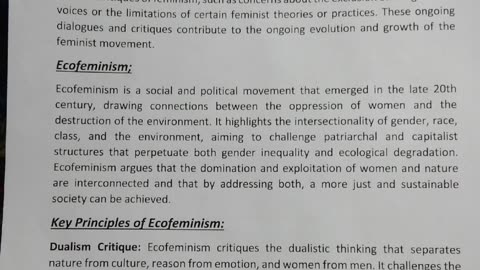 Three Waves of Feminism| Ecofeminism| Key Principles of Ecofeminism