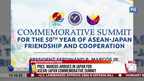 Pres. Marcos arrives in Japan for ASEAN-Japan Commemorative Summit