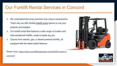 Forklift Dealer Concord | NovaLift Equipment Inc.