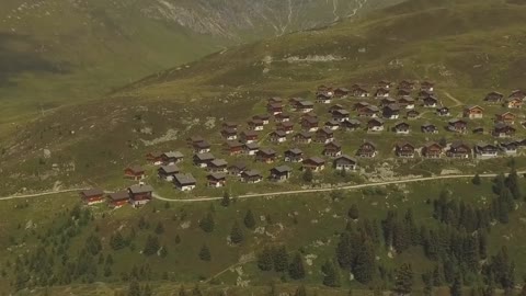 Swiss Landscape - Belalp _ Drone View _ Vertigo Effect