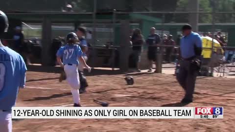 12-year-old shining as only girl on baseball team