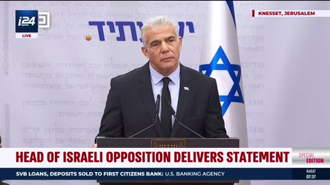 Israeli Leader of Opposition Yair Lapid Speaking Amid Political Crisis 🥺