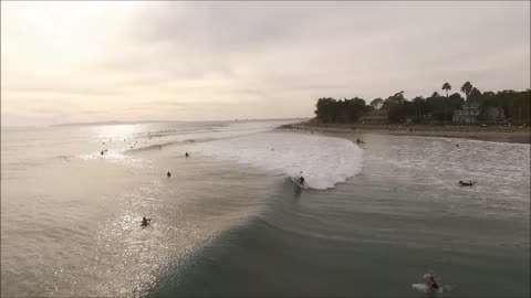 Drone Footage Of Surfers In Rincon, CA