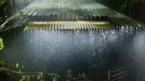 Thunder and Heavy Rain on an Old Hut ASMR [4K]
