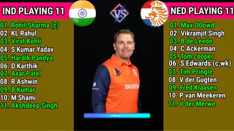 T20 World Cup 2022 India vs Nederland 23rd Match Playing 11 Comparison IND vs NED for T20wc2022