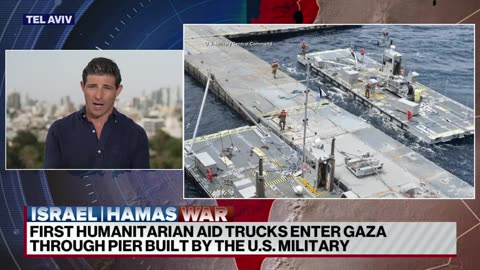 Humanitarian aid trucks move into Gaza through temporary pier built by US military ABC News
