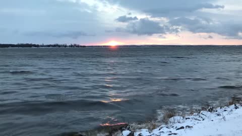 Chilly Christmas Eve sunrise Rouses Point NY