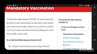 Liberal Party Of Canada Re-Election Platform - Mandatory Vaccination