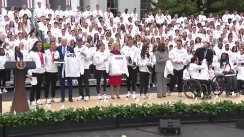 Biden Tells Paralympic Basketball Players "Not to Jump" While Taking Pictures