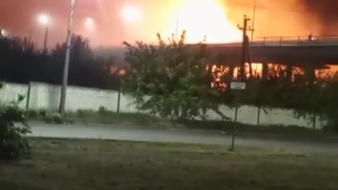 ATACMS M39 Cluster Munition hits an oil depot in Rovensky, Luhansk region