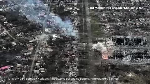 Drone footage shows explosions, smoke rising over Bakhmut