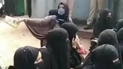 Students protesting for wearing hijab to come collage