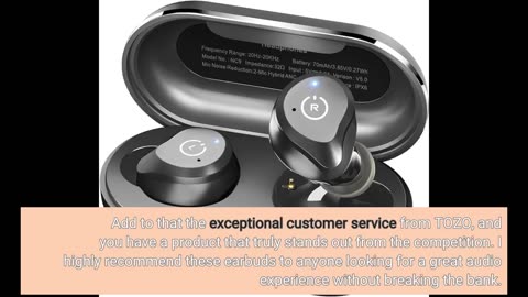 TOZO NC9 Hybrid Active Noise Cancelling Wireless Earbuds, in Ear Headphones IPX6 Waterproof Blu...