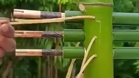 Bamboo creation with three arrow