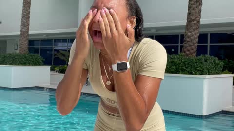 Girl Needing a Towel Gets Baking Flour Instead