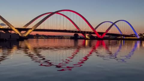 DC Bridge lights up red, white, and blue for Independence Day