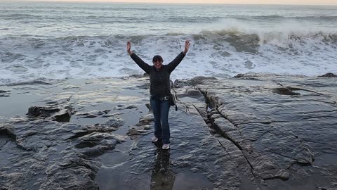 Woman Wants Photo With Waves