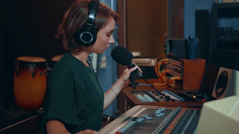 A female audio engineer