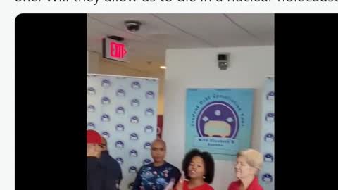 BOOM! Anti-War Protesters Tag-Team Warmongers Elizabeth Warren and Squad Member Ayanna Presley Over their Push for Nuclear War with Russia