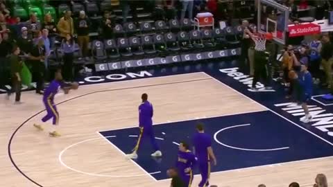 Pat Bev does his best to copy Lebron during warmups