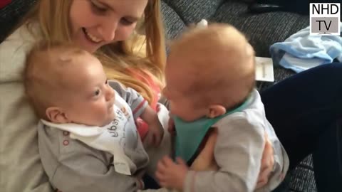 Funny clips twin Babies Laughing Compilation _ humorous clip