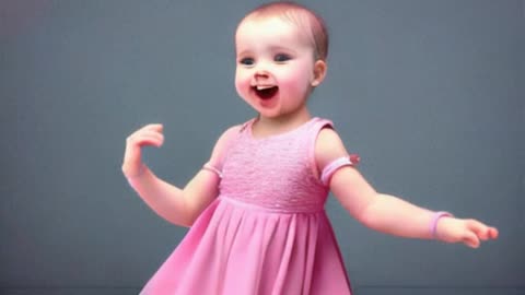 Baby cute girl dancing