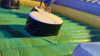 Kid Taken Out at Obstacle Course