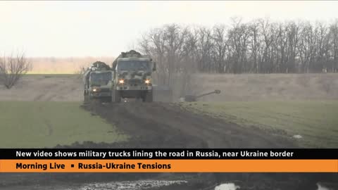 Russian military trucks building up near Ukraine border- NEWS OF WORLD