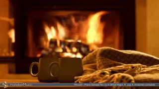 Relaxing Chill Music in Front of Cozy Fireplace
