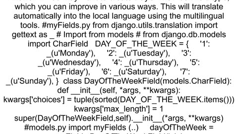 django daysofweek representation in model