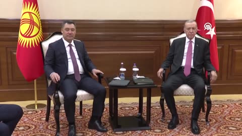 Astana - President Erdogan meets with President Japarov of Kyrgyzstan