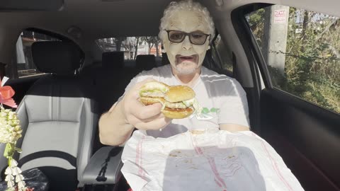 Granny Goatee reviews McDonald's Samurai Burger in Chiang Mai, Thailand!!