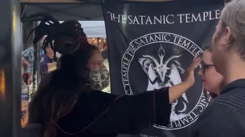 SATANIC FREAKS HOLD "UNBAPTISM RITUAL" IN PUBLIC BUT REMEMBER "THEY DON'T BELIEVE IN SATAN"