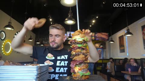 🥩 "TRULY IMPOSSIBLE" 14LB UNBEATEN BURGER CHALLENGE ($300) | The "CN TOWER" CHALLENGE in Toronto 🥩