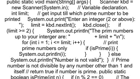 How to print prime numbers up to the user39s entered integer