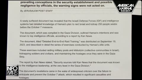 IDF Documents Show Israel Had Detailed Foreknowledge Of October 7th Attack