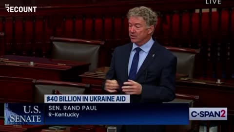 Rand Paul goes in again on the 40 billion going to Ukraine.