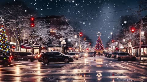 🎄 Classic Christmas Songs with a Beautiful City Night Ambience 🌙 Favorite Christmas Music 🎁