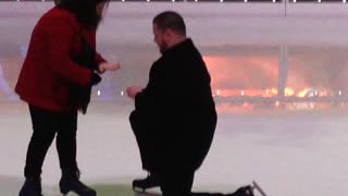 Woman Falls During Proposal on Ice