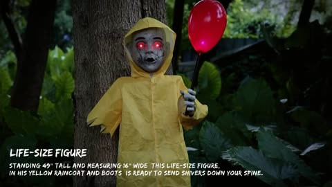 Halloween Decorations Outdoor, 4 Ft Life Size Animatronics Prop