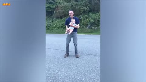 Funny video baby with dad