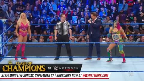 Asuka vs Charlotte Flair. Women Title Match live