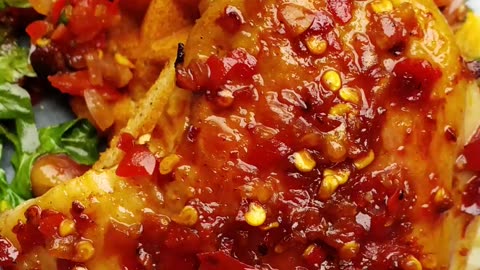 Duck Confit, Tomato Waffles, Canton Chile Sauce