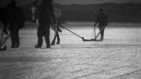 Cutting & Canaling Ice (1902 Original Black & White Film)