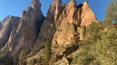 Towering Canyon Walls Above Us – Smith Rock State Park – Central Oregon – 4K