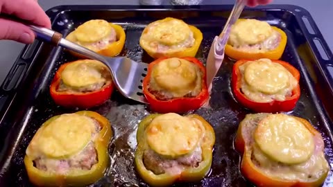 Stuffed peppers in the oven, new recipe.